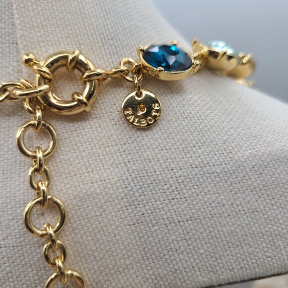 Talbots Necklace Aqua Floral Statement - Picture 5 of 9